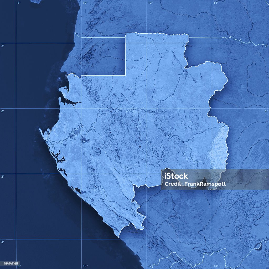 Gabon mapy (Map) topograficznej - Zbiór zdjęć royalty-free (Gabon)