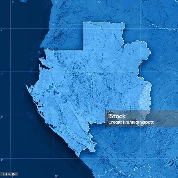 Gabon Mapy Topograficznej - zdjęcia stockowe i więcej obrazów Gabon - Gabon, Mapa, Mapa topograficzna