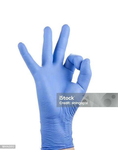 Hand In Blue Glove Stock Photo - Download Image Now - Blue, Clean, Close-up
