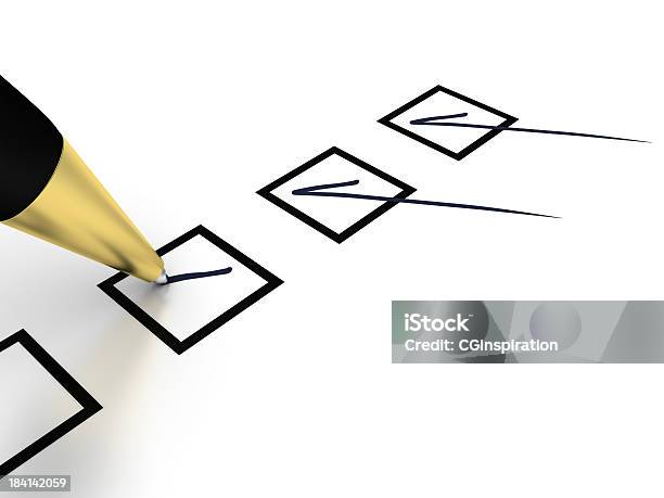 Pen And Checklist Stock Photo - Download Image Now - Checking - Sports, List, Aspirations