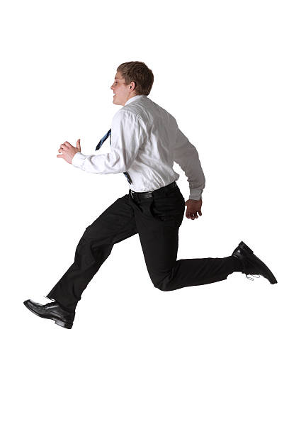 istock Businessman running in a hurry 184142257
