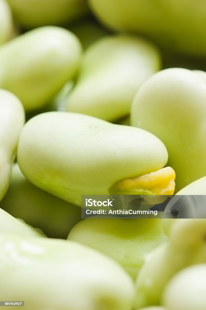 Fresco verde ampia capsule di fagioli stufati in aperto - Foto stock royalty-free di Alimentazione sana