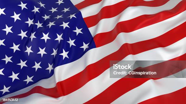 An Up Close Picture Of An American Flag Stock Photo - Download Image Now - American Flag, Blue, Cut Out