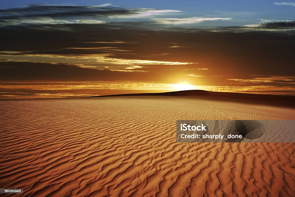 XL desert sand sunset rippled desert sand dunes at sunset (XL) Desert Area Stock Photo