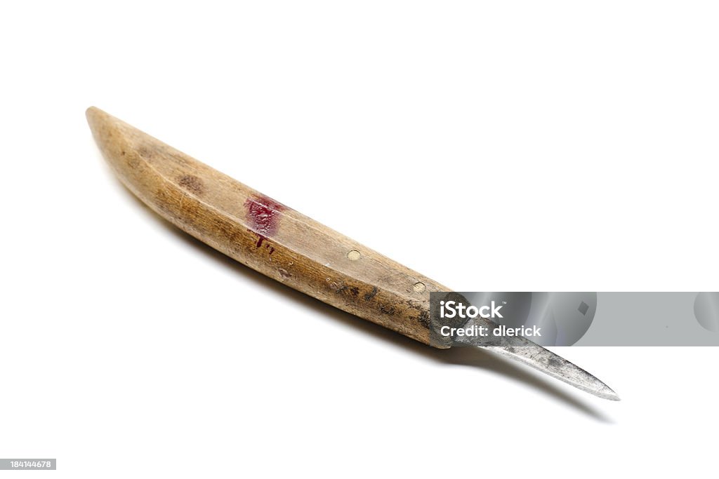 Madera antiguo cuchillo de trinchar - Foto de stock de Cuchillo de artesanía libre de derechos