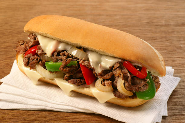 Philly Cheesesteak Philly cheesesteak sandwich. submarine sandwich photos stock pictures, royalty-free photos & images
