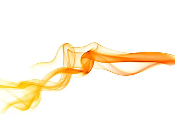 Photo of A white background with orange smoke