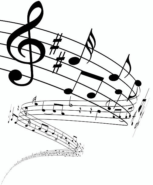 3 d музыкальные ноты - musical note treble clef sheet music key signature стоковые фото и изображения