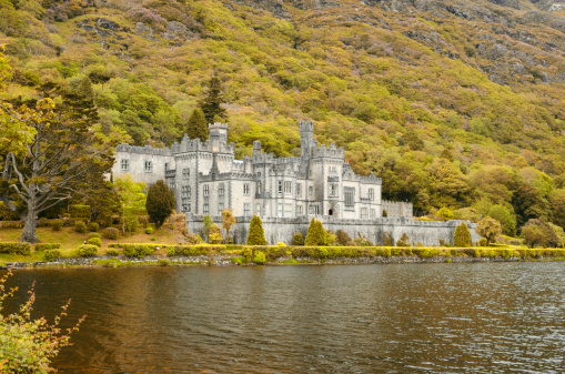 Famous Kylemore Abbey near Connemara Loop in Galway County. Lake visible.See also other Ireland shots