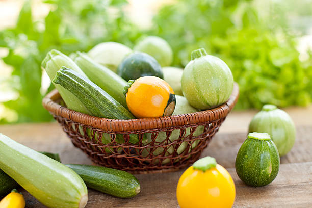 Yellow and green zucchini