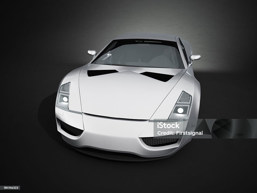 Carro Desportivo de prata sobre fundo preto studio - Royalty-free Carro Foto de stock