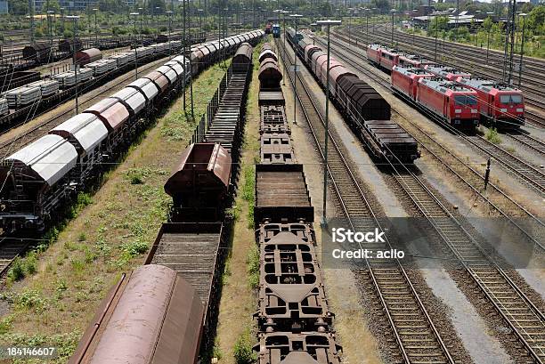 Freight Trains And Electric Locomotives Stock Photo - Download Image Now - Collection, Day, Electric Train