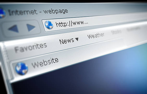 Close up of a broswer address bar Surfing the internet concept illustration web page stock pictures, royalty-free photos & images