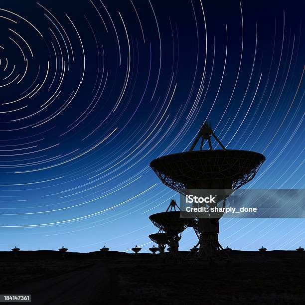 Xxl Radio Telescopes Silhouette Stock Photo - Download Image Now - Radio Telescope, Satellite Dish, Radio Wave