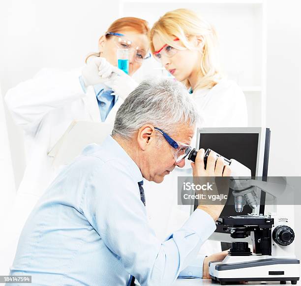 Group Of Scientists In A Laboratory Stock Photo - Download Image Now - Active Seniors, Adult, Biochemist