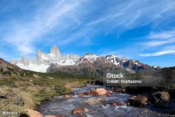 Photo libre de droit de Ciel Bleu Sur Le Mont Fitz Roy En Argentine Patagonie banque d'images et plus d'images libres de droit de Amérique du Sud