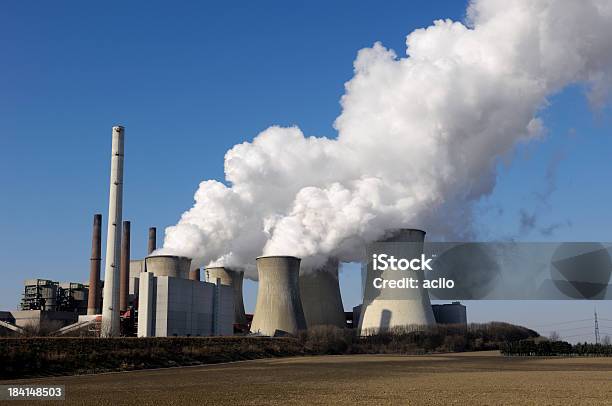 Elektrownia I Blue Sky - zdjęcia stockowe i więcej obrazów Elektrownia węglowa - Elektrownia węglowa, Niemcy, Bez ludzi