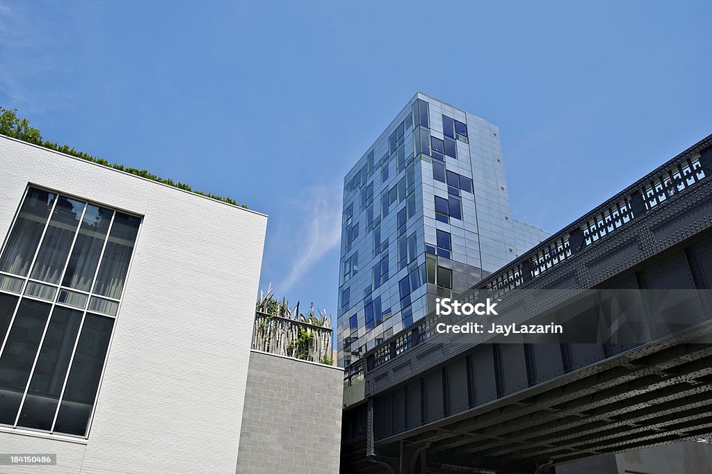 High Line Park vista astratto, Chelsea, Manhattan, New York City - Foto stock royalty-free di Ambientazione esterna