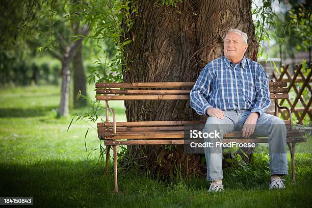Starszy Mężczyzna - zdjęcia stockowe i więcej obrazów Ławka - Ławka, Senior, Ławka parkowa
