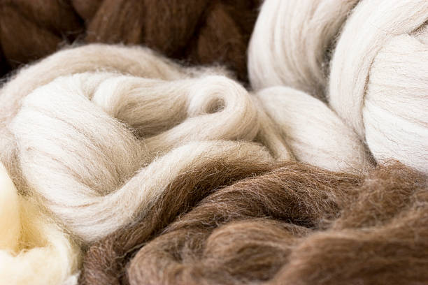 New  wool in natural colors stock photo