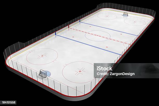 Hockey Rink Stock Photo - Download Image Now - Ice Hockey Rink, Black Background, Glass - Material