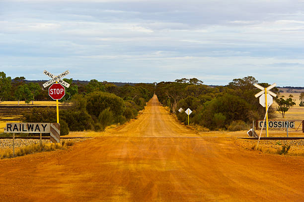istock level crossing red dirt road 184152348