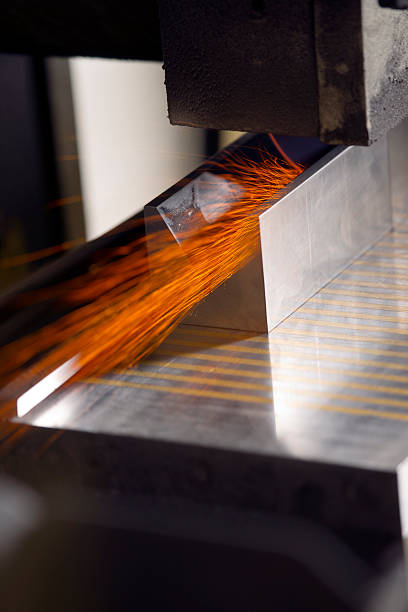 istock Industrial metal grinding machine in operation 184153799