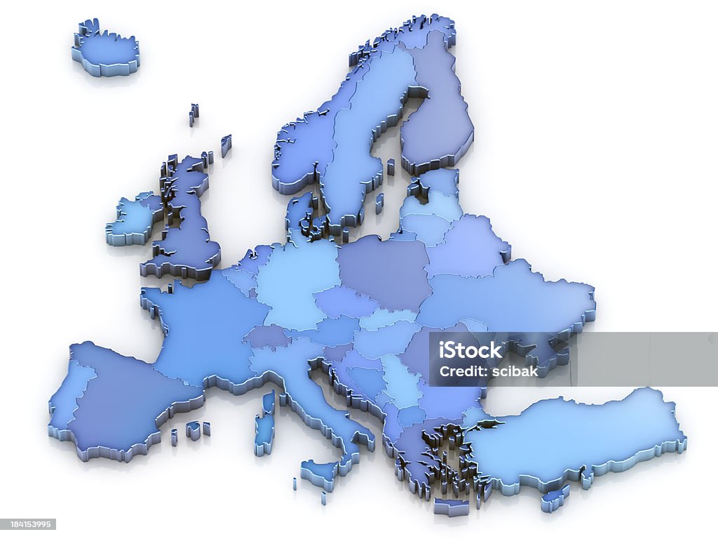 Europe carte isolé - Photo de Carte libre de droits