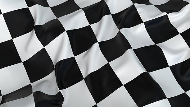 bandeira de chegada - checkered flag flag the end motorized sport - fotografias e filmes do acervo