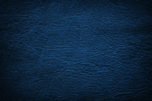 blue leather texture, natural material with wrinkled pattern as background