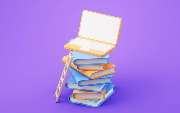istock Stack of books with cartoon style, 3d rendering. 1841617520