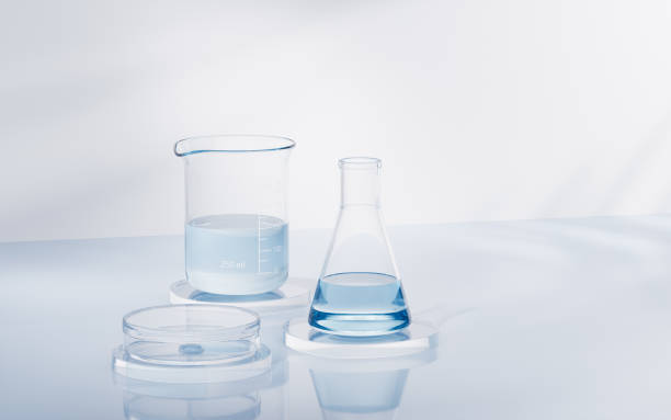 istock Chemical instruments with biotechnology concept, 3d rendering. 1841618035