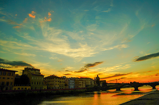 Firenze Arno river sunset