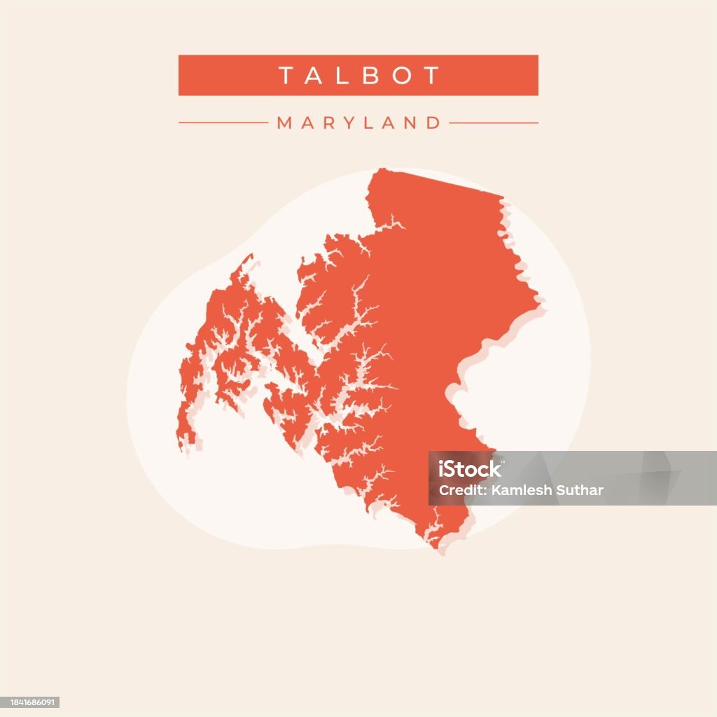 Talbot Map Vector Illustration Vector Of Talbot Map Maryland Stock Illustration ...