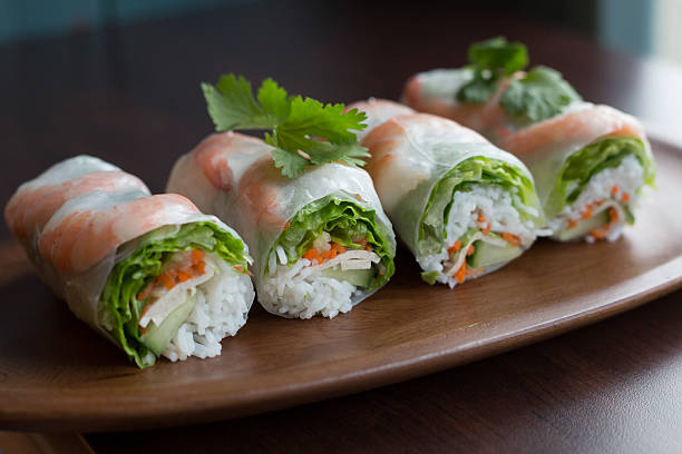vietnamese summer salad rolls - 春卷 個照片及圖片檔