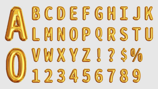 istock Beautiful Gold Balloon Letters And Numbers 1841693935