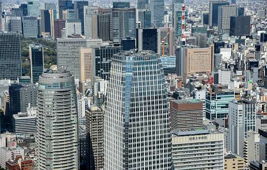 Aerial shot of Tokyo