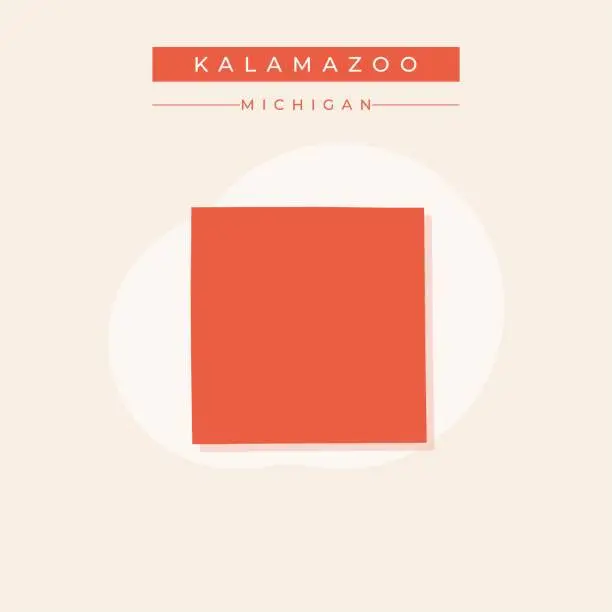 Vector illustration of Vector illustration vector of Kalamazoo map Michigan