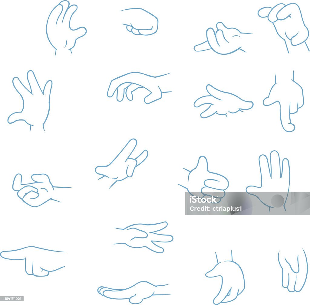 Cartoon Hands collection Cartoon Hands collection - set of variety vector gestures icons on white background Comic Book stock vector