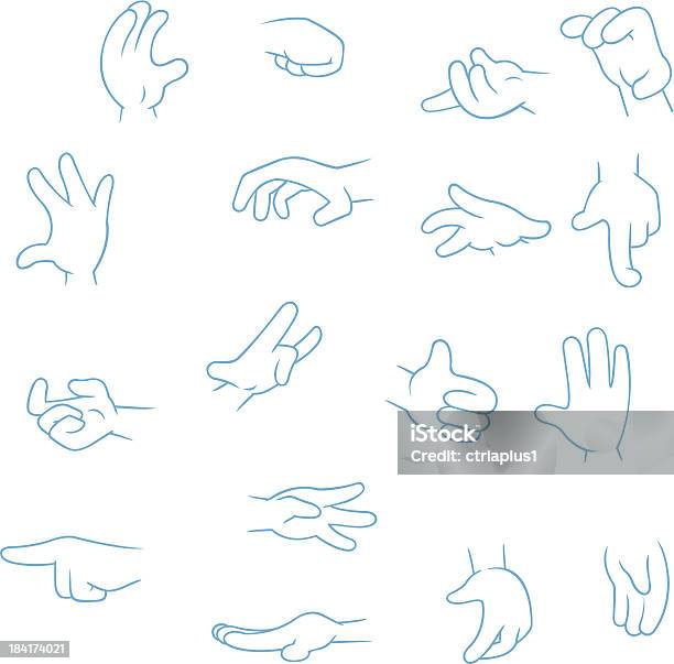 Cartoon Hands Collection Stock Illustration - Download Image Now - Comic Book, Aiming, Icon Symbol