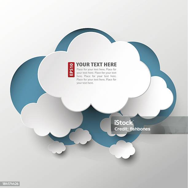 White Cloud Cutouts Arranged Over Blue Cloud Stock Illustration - Download Image Now - Cloud Computing, Vector, Infographic