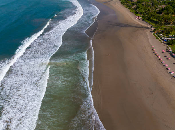 istock Ocean waves seen from above, Seminyak beach, Bali, Indonesia 1841762810