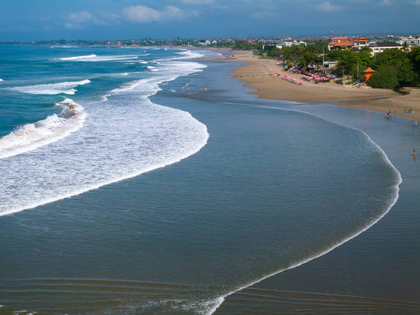 istock Ocean waves seen from above, Seminyak beach, Bali, Indonesia 1841763336