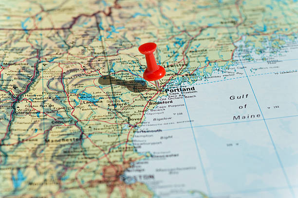 istock Portland Marked on Map with Red Pushpin 184179116