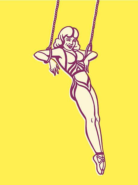 ausgestelltes kleidungsstück - women circus acrobat gymnastics stock-grafiken, -clipart, -cartoons und -symbole