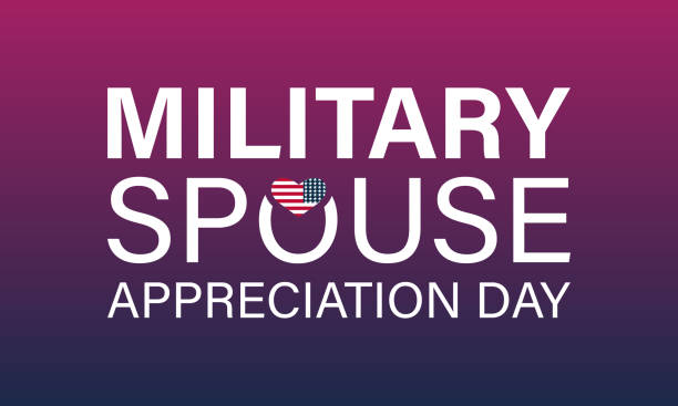 ilustraciones, imágenes clip art, dibujos animados e iconos de stock de plantilla vectorial del día de apreciación del cónyuge militar. celebrando el amor y la unión con la ilustración de romance y aprecio de la pareja. fondo, pancarta, tarjeta, diseño de cartel. - esposo