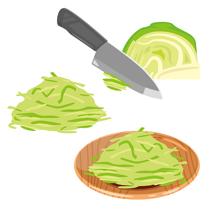 Shredded cabbage and knife set