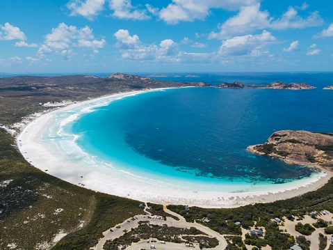 Drone point of view of Lucky Bay, Esperance , Australia
