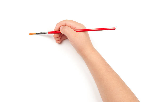 brush for painting in child hand