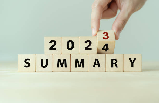 istock 2023 year summary text on wooden cube blocks on smart grey background. Past performance analysis for learning and  improvement. Preparation for annual plan in 2024. End of year concept. 1841886649